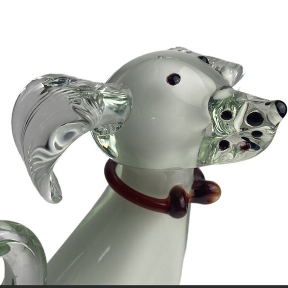 Vintage Handblown Tall 8" Art Glass Dalmatian Dog - Picture 2 of 9